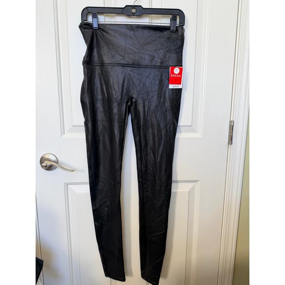 SPANX Faux Leather Leggings – Black – XL Tall – High Rise – Shaping Long Inseam - Picture 1 of 6
